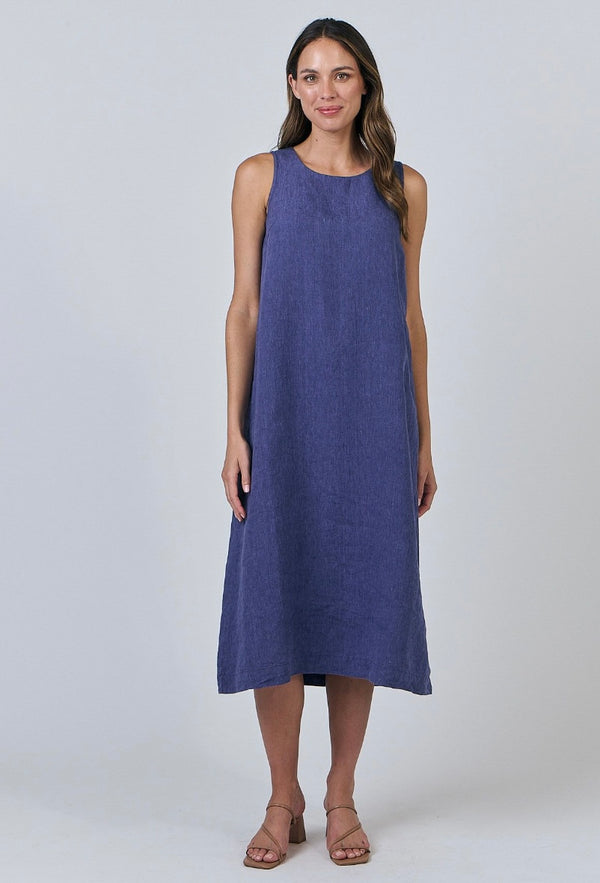 BLUEBERRY LINEN DRESS