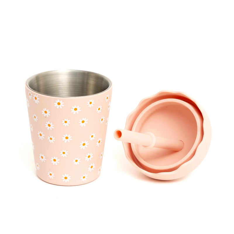 PINK DAISY MINI SMOOTH CUP & STRAW 200ML