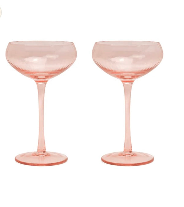 LOU COUPE GLASS S/2 BLUSH