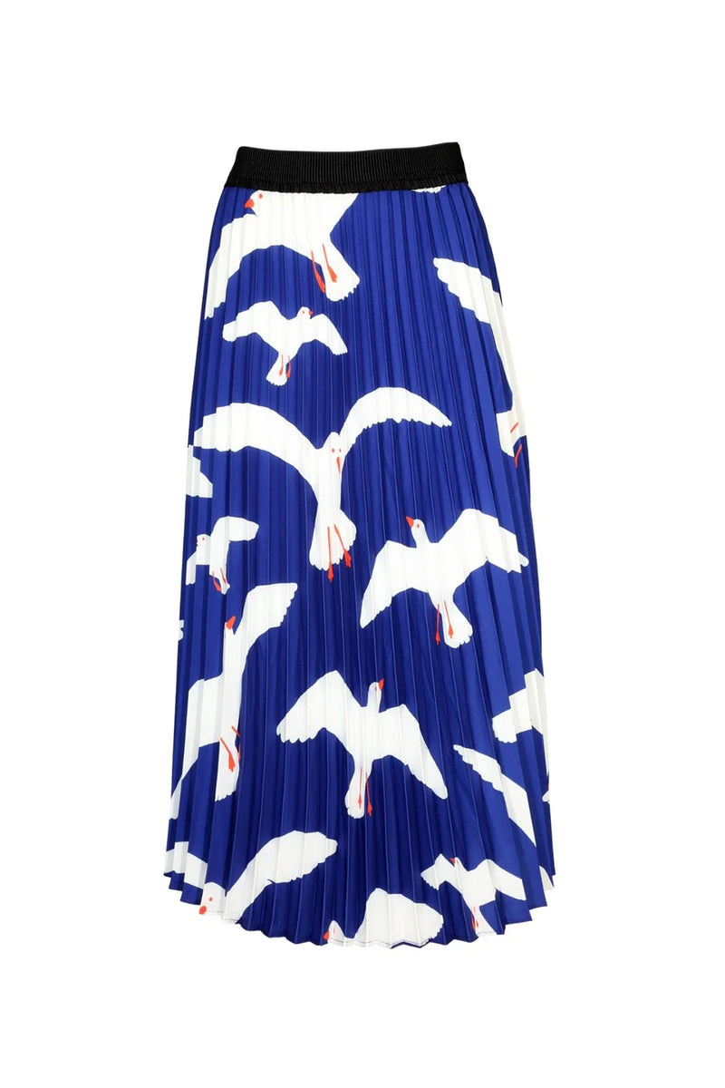 FLOCK PLEATED SKIRT BLUE