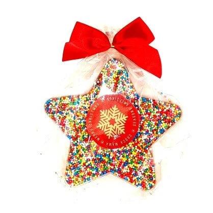 MILK CHOC XMAS  FRECKLED STAR 100G