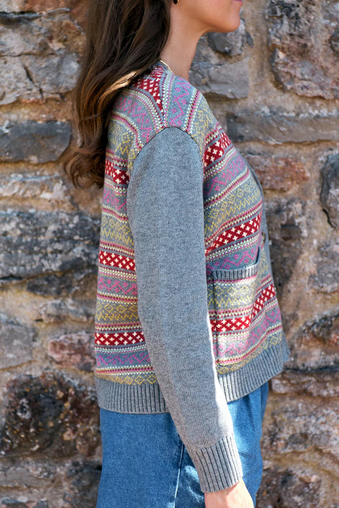 CHARCOAL FAIRISLE CARDIGAN
