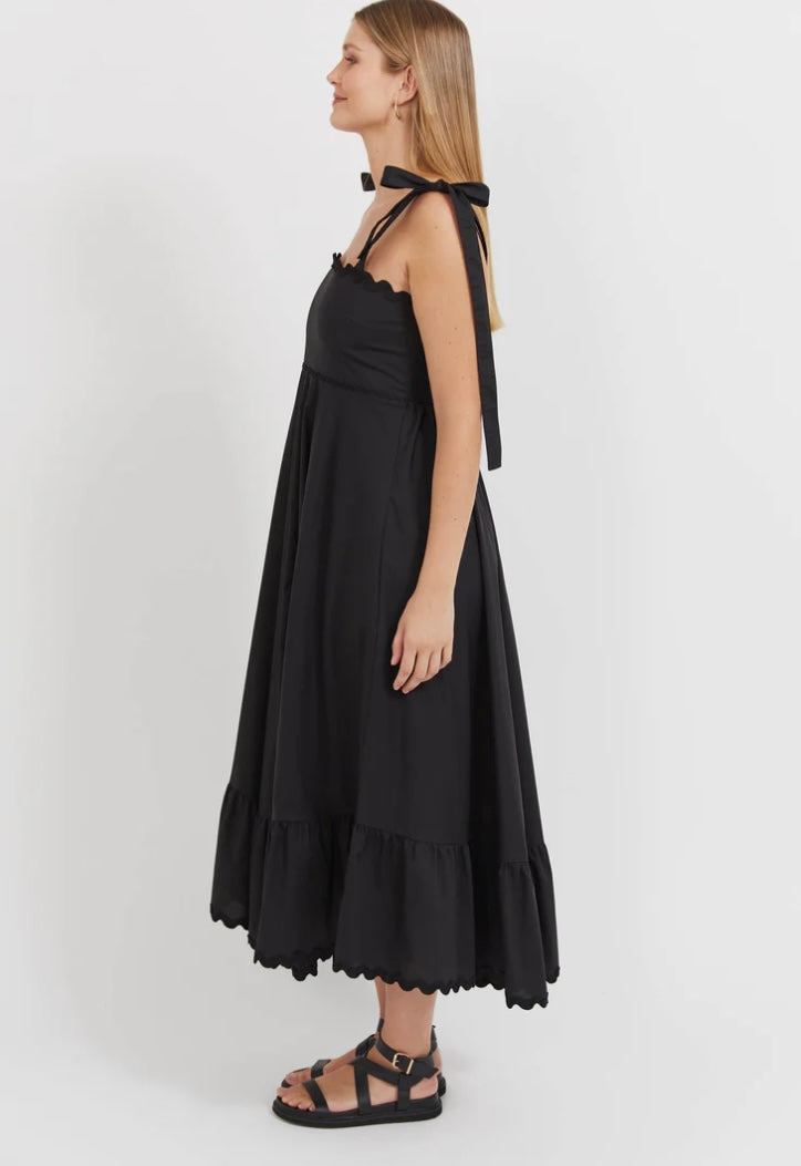 BRASILIA TIE MAXI DRESS EBONY
