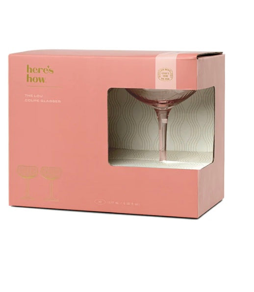 LOU COUPE GLASS S/2 BLUSH