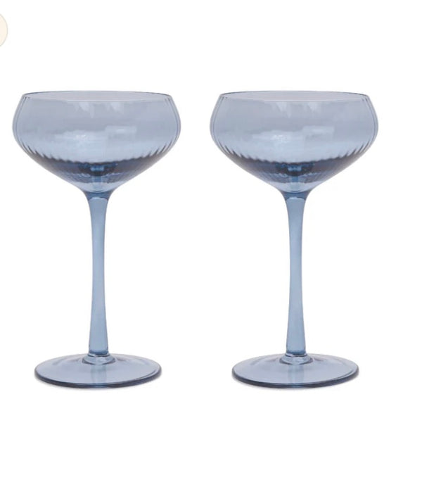 LOU COUPE GLASS BLUE