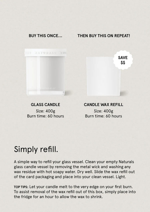 ROSE JASMINE & OUD CANDLE  REFILL 400G