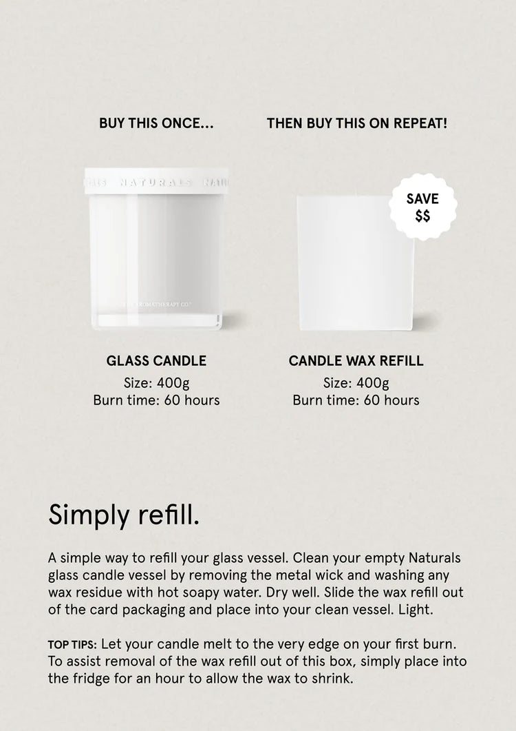 ROSE JASMINE & OUD CANDLE  REFILL 400G