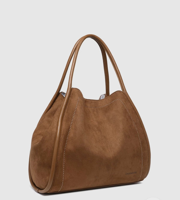 SUTTON SHOULDER BAG SUEDE TAN