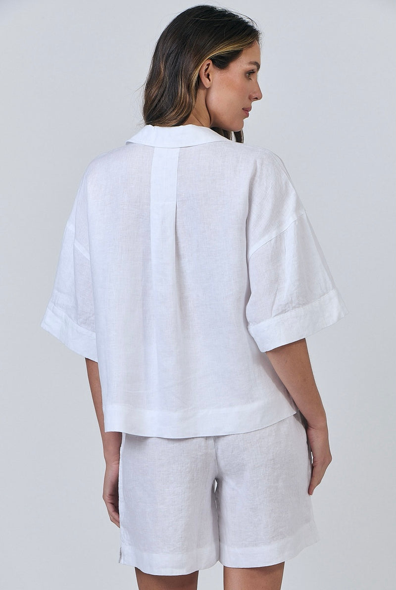 WHITE LINEN SHIRT