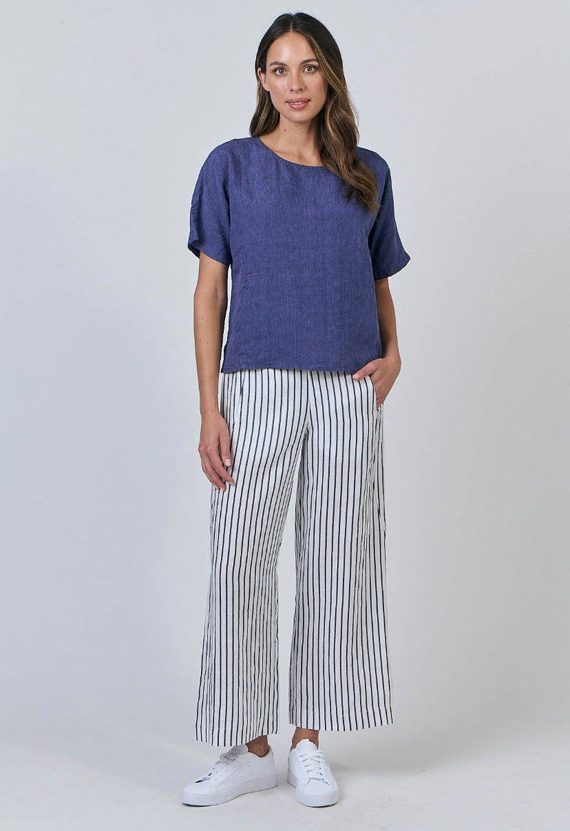 BLUEBERRY LINEN TOP