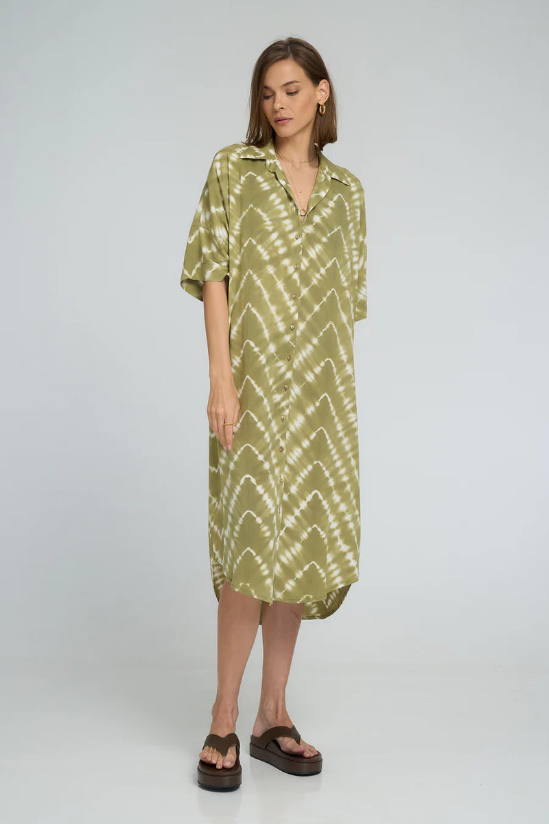 GEORGIE SHIRT DRESS MATCHA