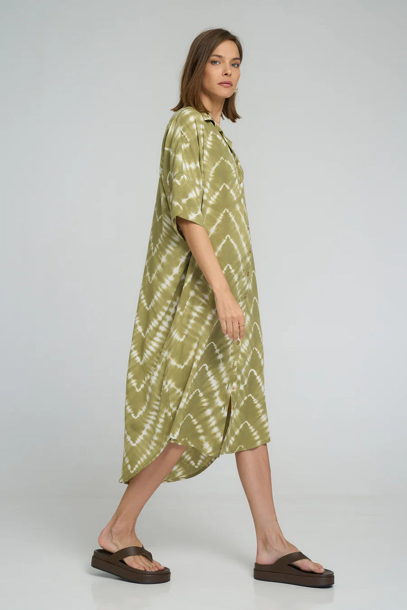GEORGIE SHIRT DRESS MATCHA