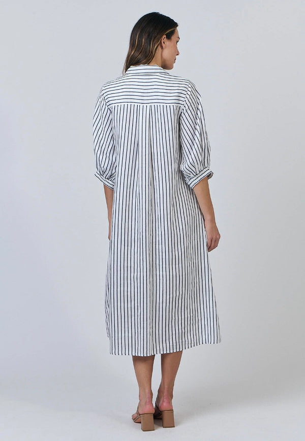 BLUE STRIPE SHIRT DRESS