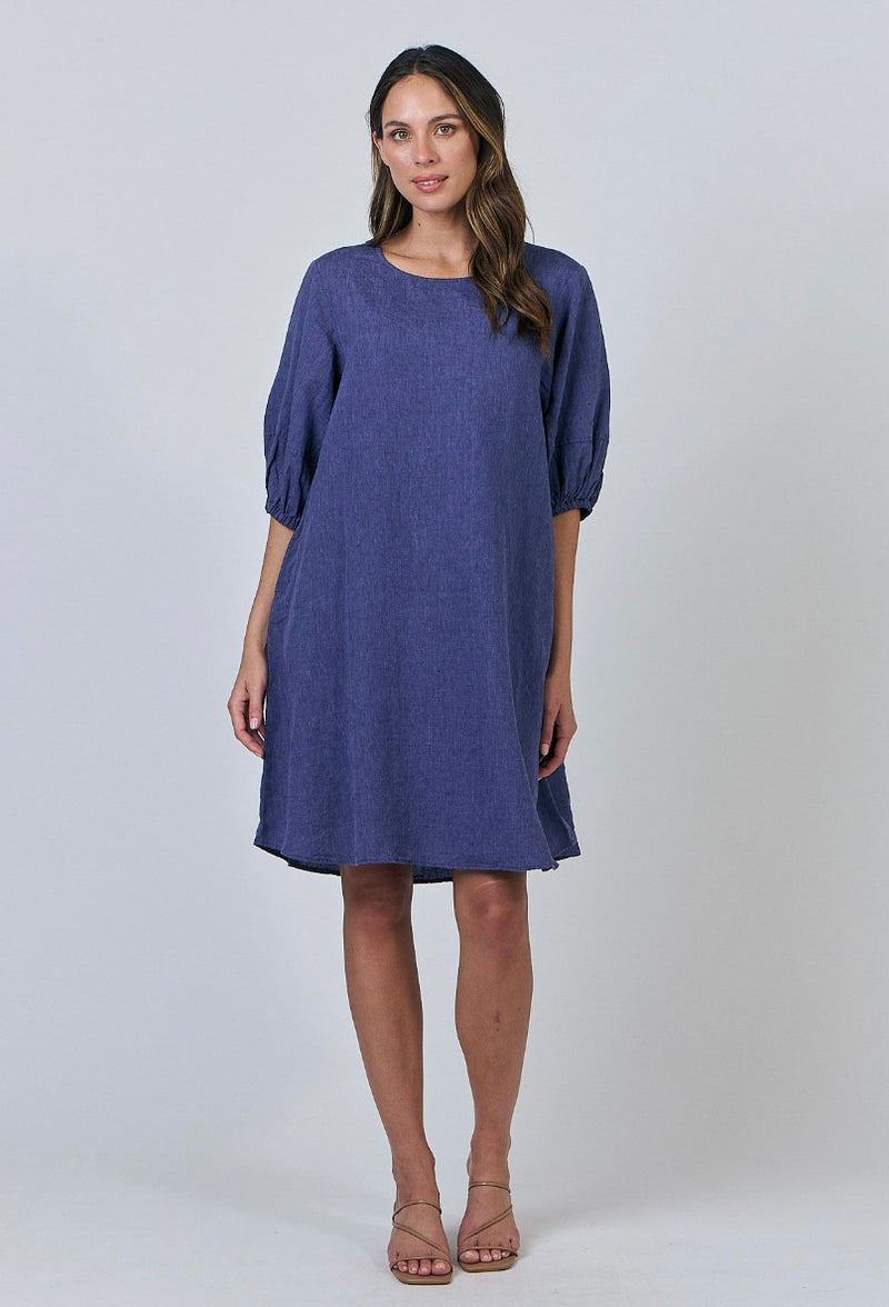 BLUEBERRY LINEN DRESS