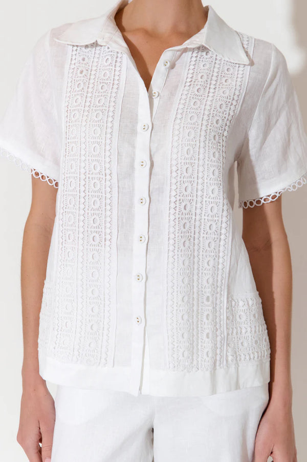 VANESSA LACE PANEL SHIRT