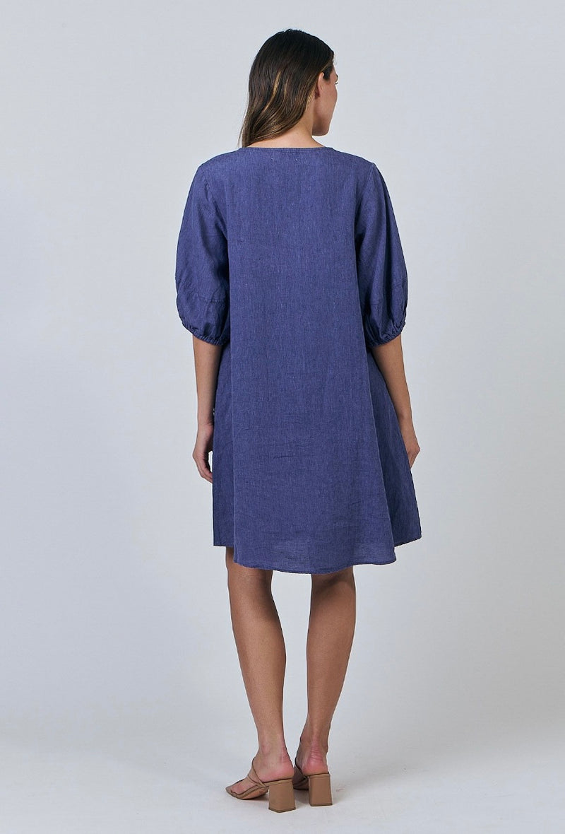 BLUEBERRY LINEN DRESS