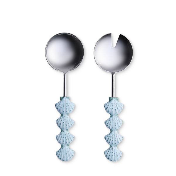 SCALLOP BLUE SALAD SERVER SET 2