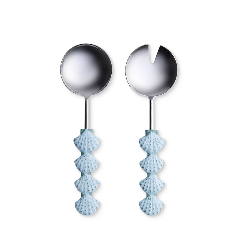 SCALLOP BLUE SALAD SERVER SET 2