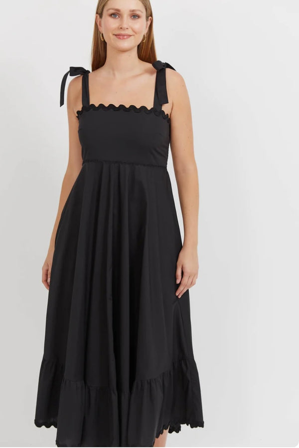 BRASILIA TIE MAXI DRESS EBONY