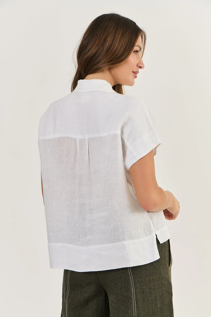 GA533 LINEN TOP WHITE