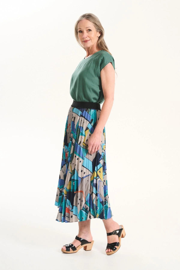 PUEBLITO PLEATED SKIRT BLUE