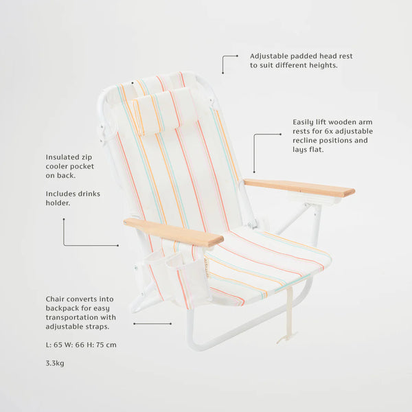 LUXE BEACH CHAIR RIO SUN MULTI STRIPE