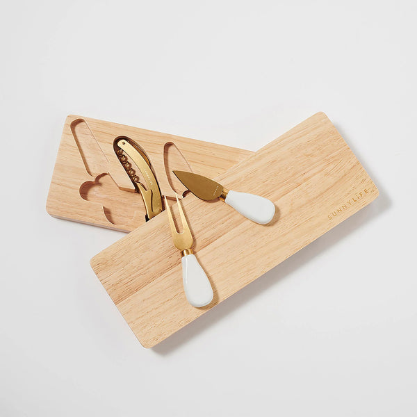 TRAVEL CHEESE BOARD SET LE WEEKEND NATURAL
