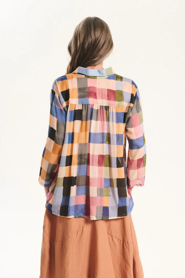 TESSERA SHIRT BLUSH COTTON VOILLE