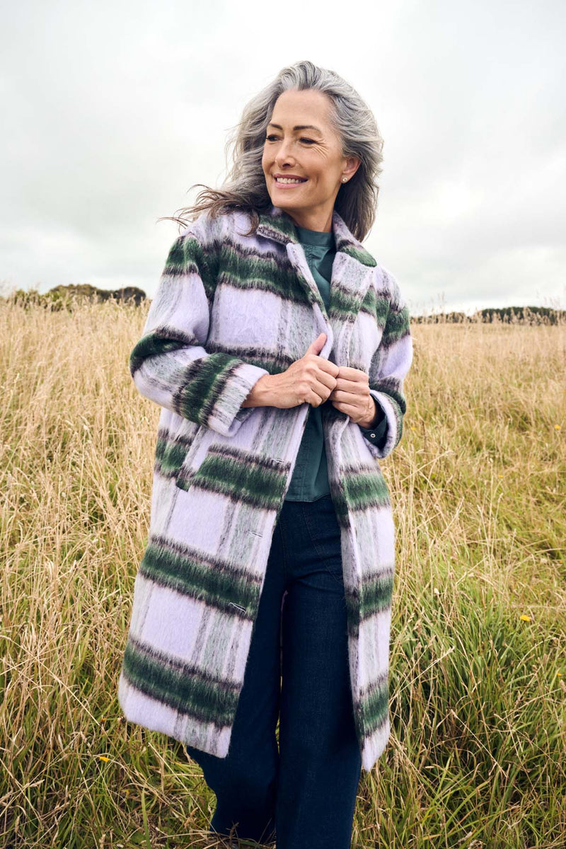HIGHLAND COAT LILAC WOOL O/S