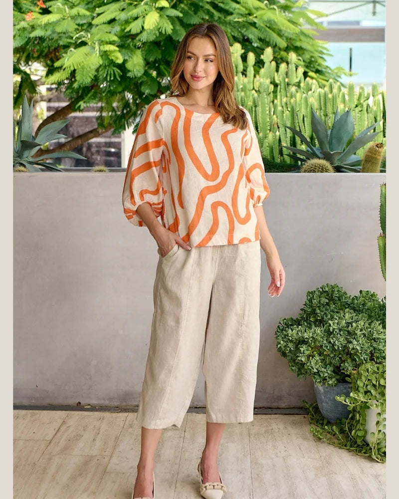 LINEN PANTS SAND