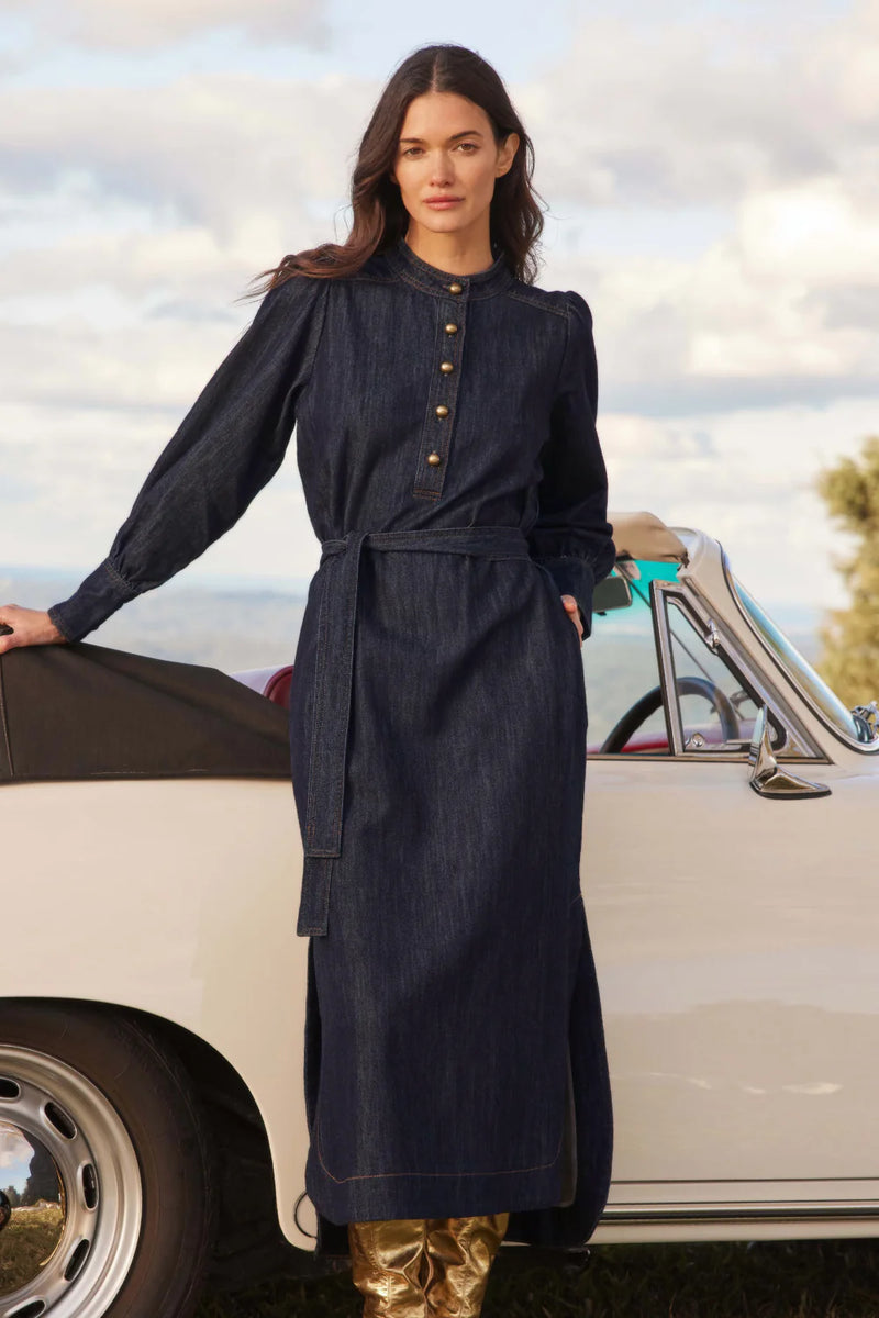 SNAPSHOT DRESS DARK DENIM