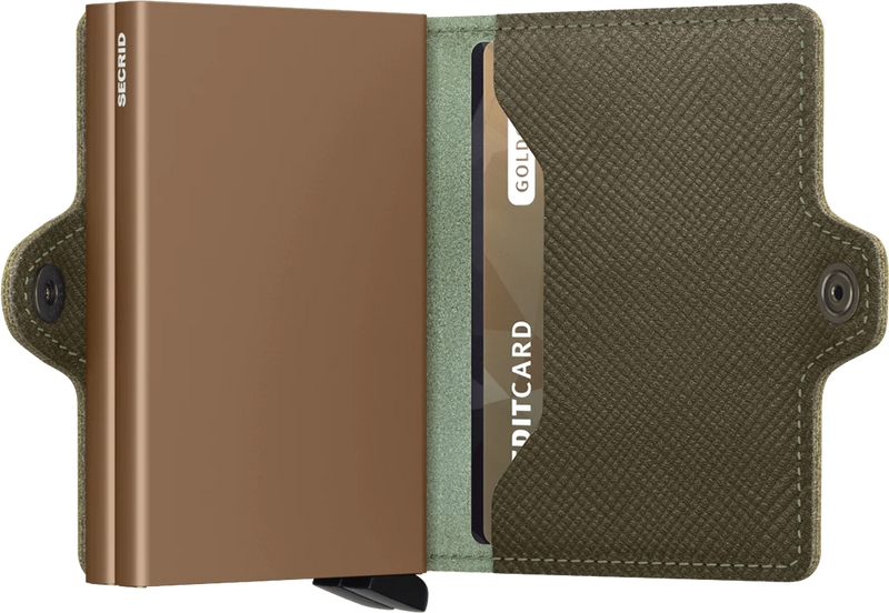 Twinwallet Saffiano Olive